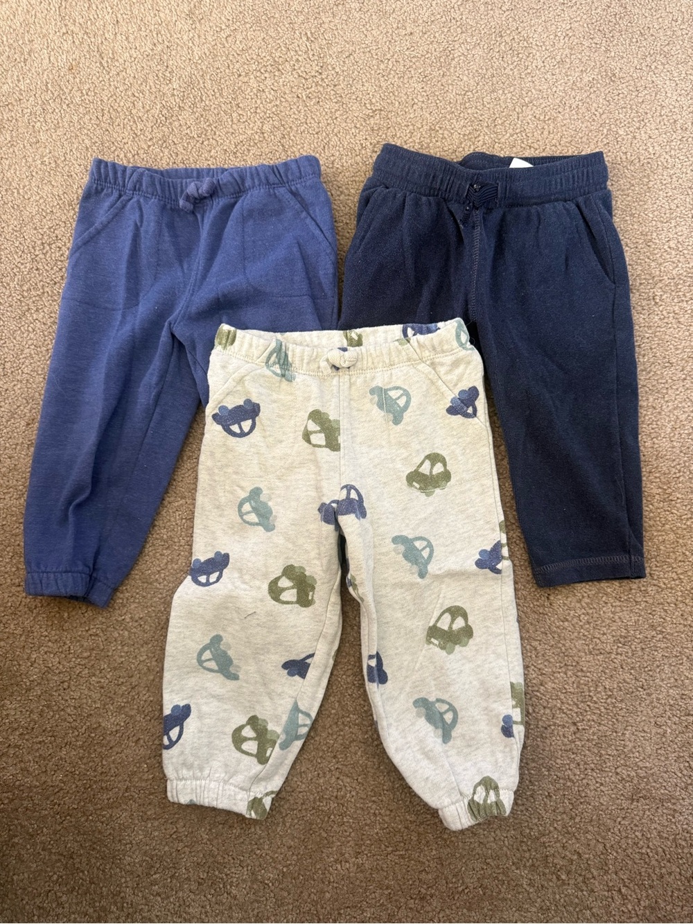 Navy Blue & Cars Baby Sweatpants Bundle